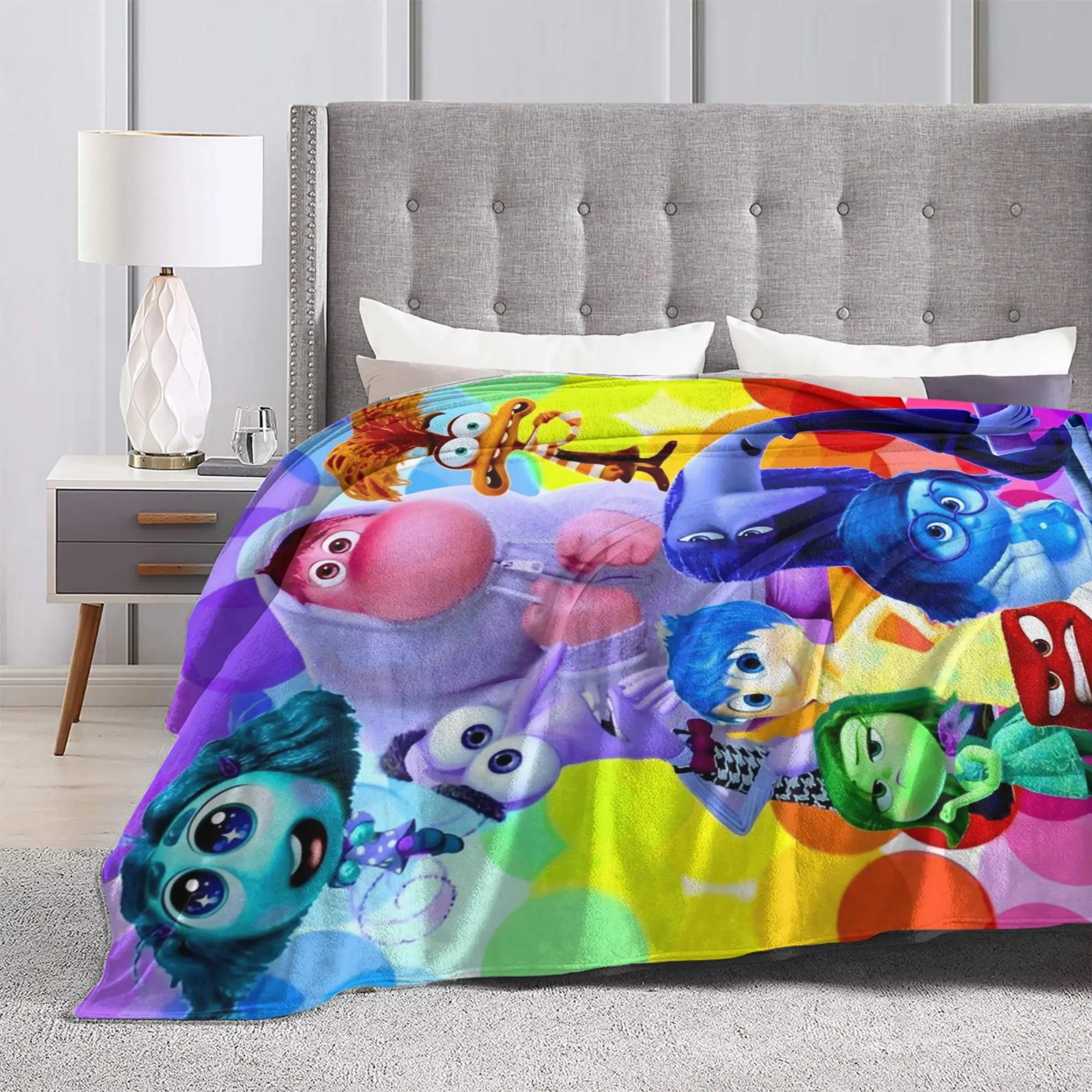 Picture 4: Inside Out Wool Blanket Cartoon Action Comedy Funny Throw Blankets for  Sofa Bedding Lounge 125*100cm Rug Piece,