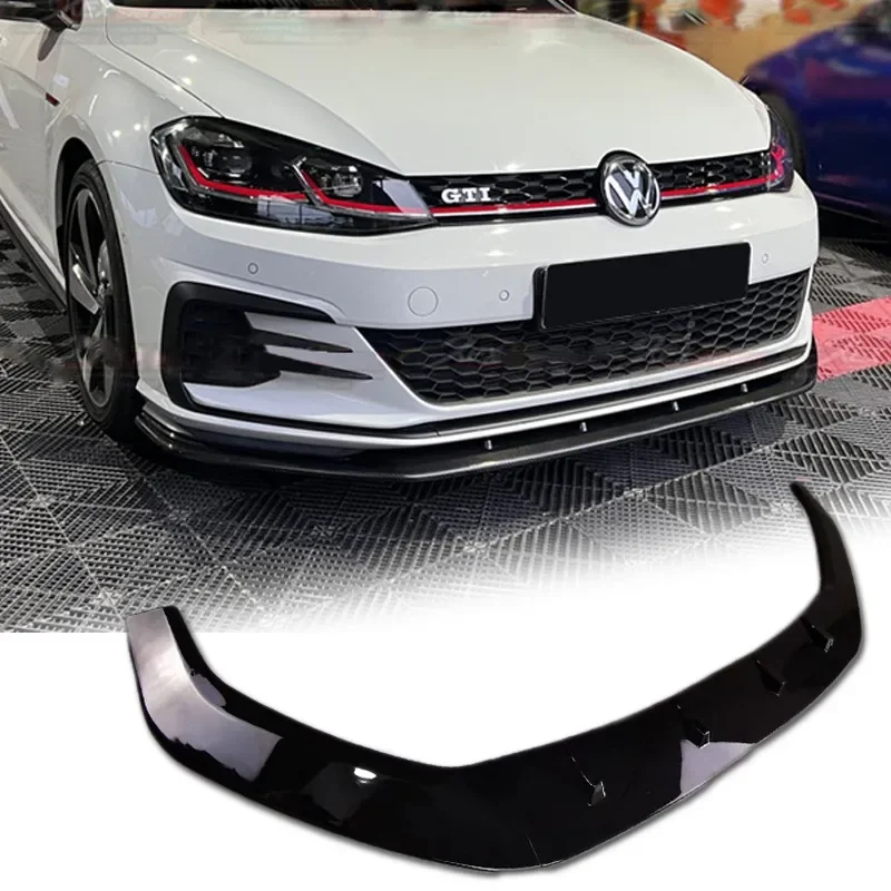 For VW Golf MK7.5 Golf 7.5 GTI GTD GTE 2017-2020 TCR Style 3PCS Front Bumper Lip Chin Canard Spoiler Splitter Front  Lip Covers