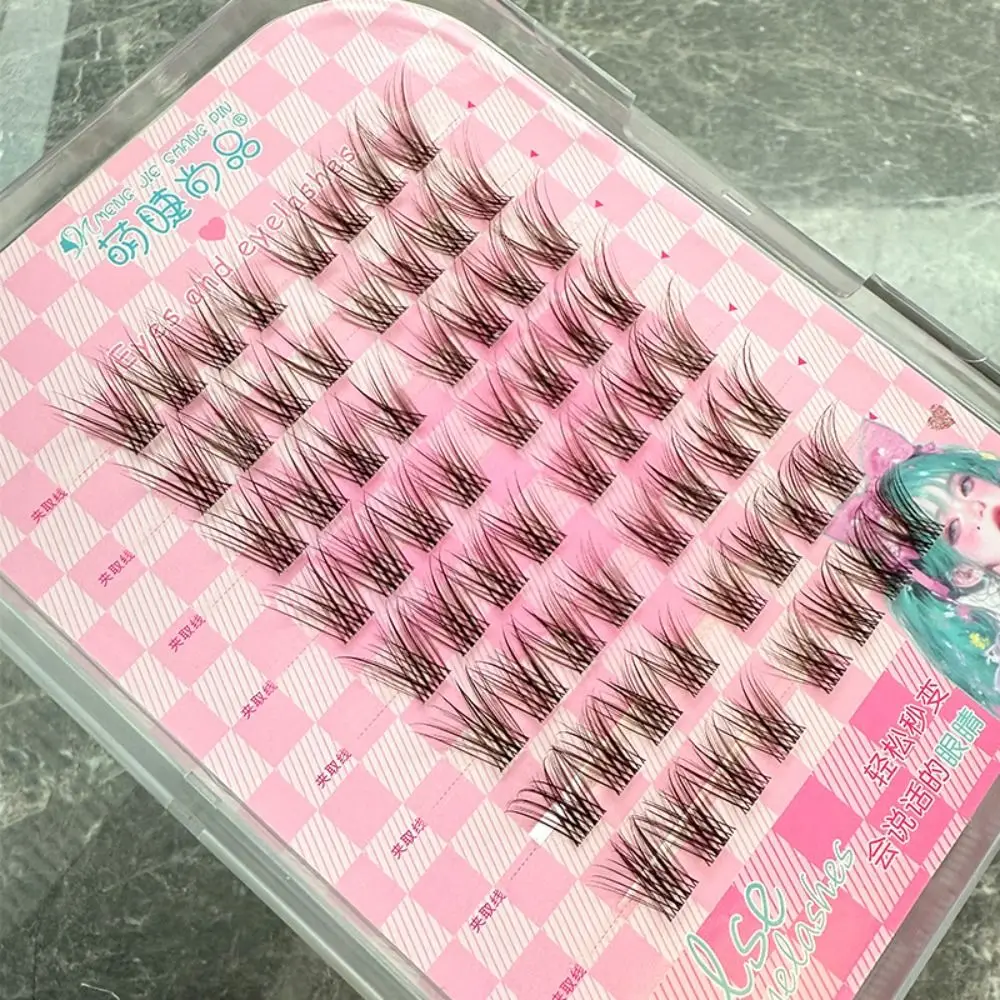 甘い自己粘着まつげクラスターメイクアップ DIY 接着剤不使用の偽まつげ再利用可能な個別粘着つけまつげグラフトまつげ