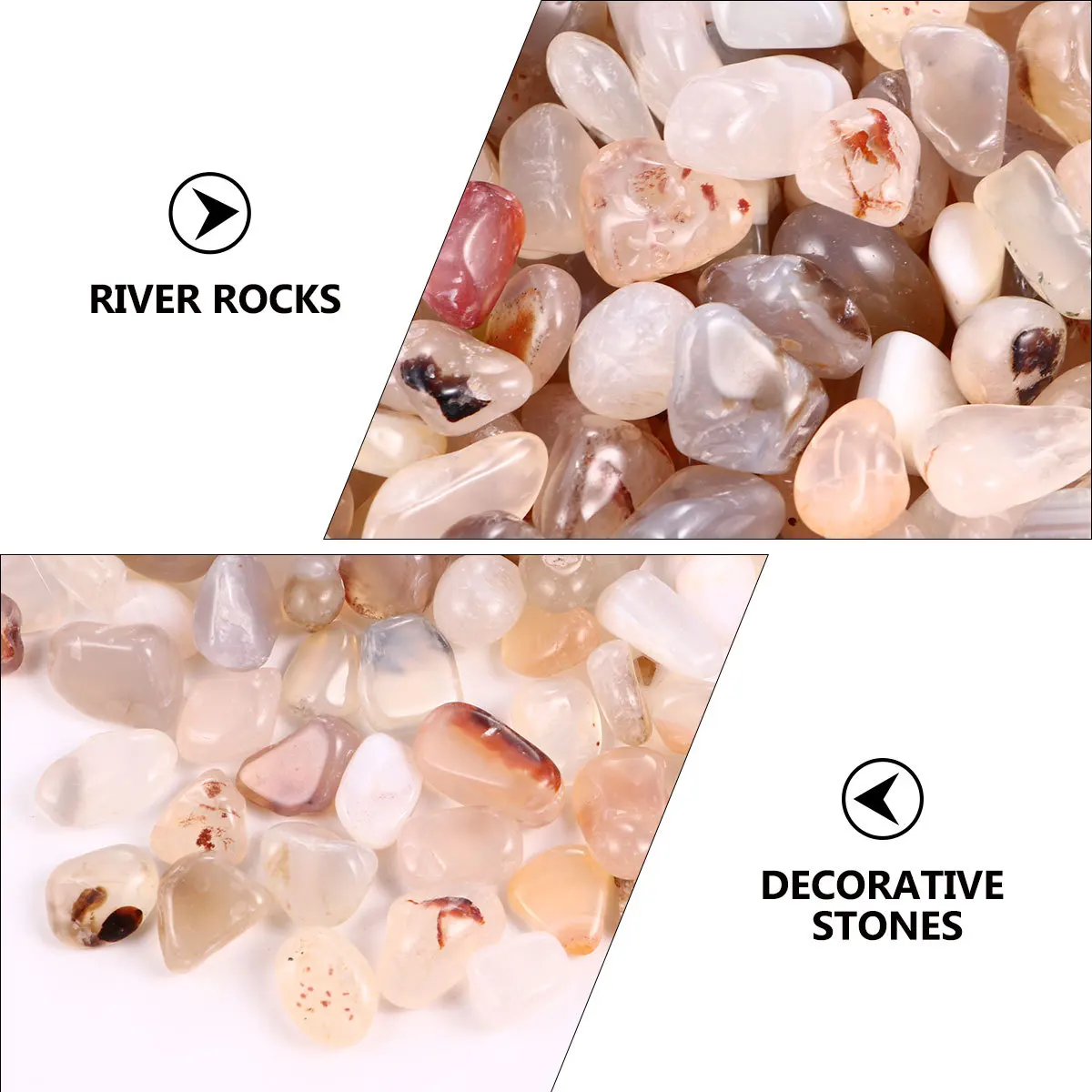 

1Pack Natural Polished River Rocks Pebbles 500g for Garden Aquarium Planters Decorative Gravel Stones Landscaping Outdoor