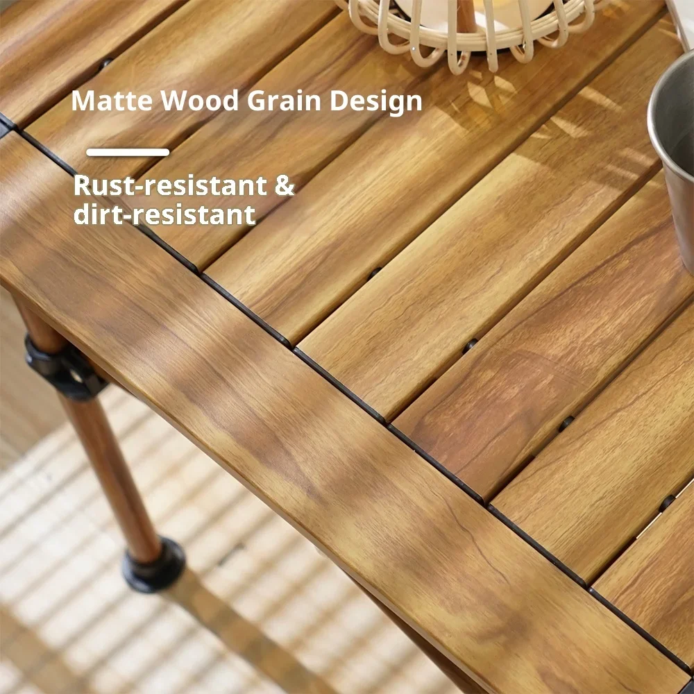 طاولة تخييم قابلة للطي مربعة قابلة للدوران IGT خفيفة الوزن في الهواء الطلق مزدوجة الجوانب من سبائك الألومنيوم المحمولة شرفة طاولة جانبية للقهوة #3