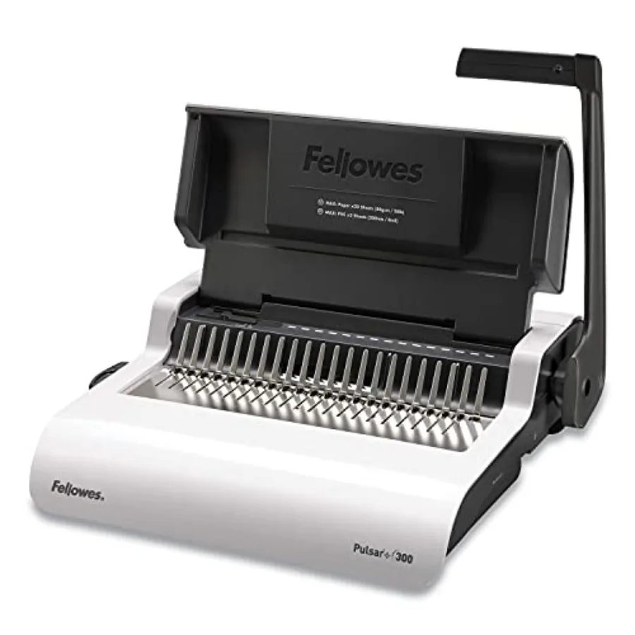 

Fellowes 5216601 Pulsar Comb Binding System for 300 Sheets 18-1/8w x 15-3/8d x 5-1/8h White Office Document Binding Solution wi