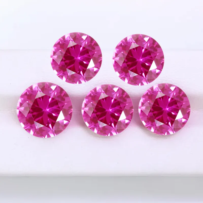 

Loose Pink Ruby Gem Pass UV Test Round Cut Stone for Jewelry Making/Collection/Setting Mohs Hardness Gems