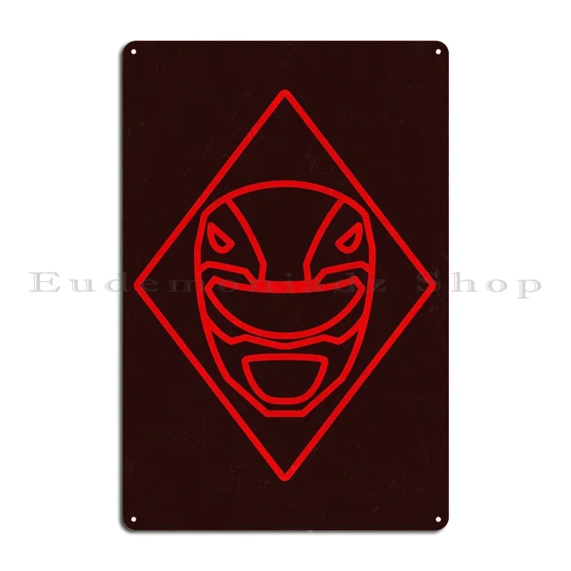 Red Ranger 1993 Helmet Metal Plaque Poster Cave Printing Kitchen Wall Decor Living Room Tin Sign Poster