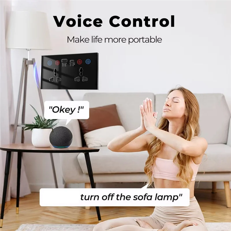 AAAC-EU UK US enchufe Universal/interruptor de enchufe inteligente Wifi con puerto USB y tipo C vida inteligente a través de Alexa Home