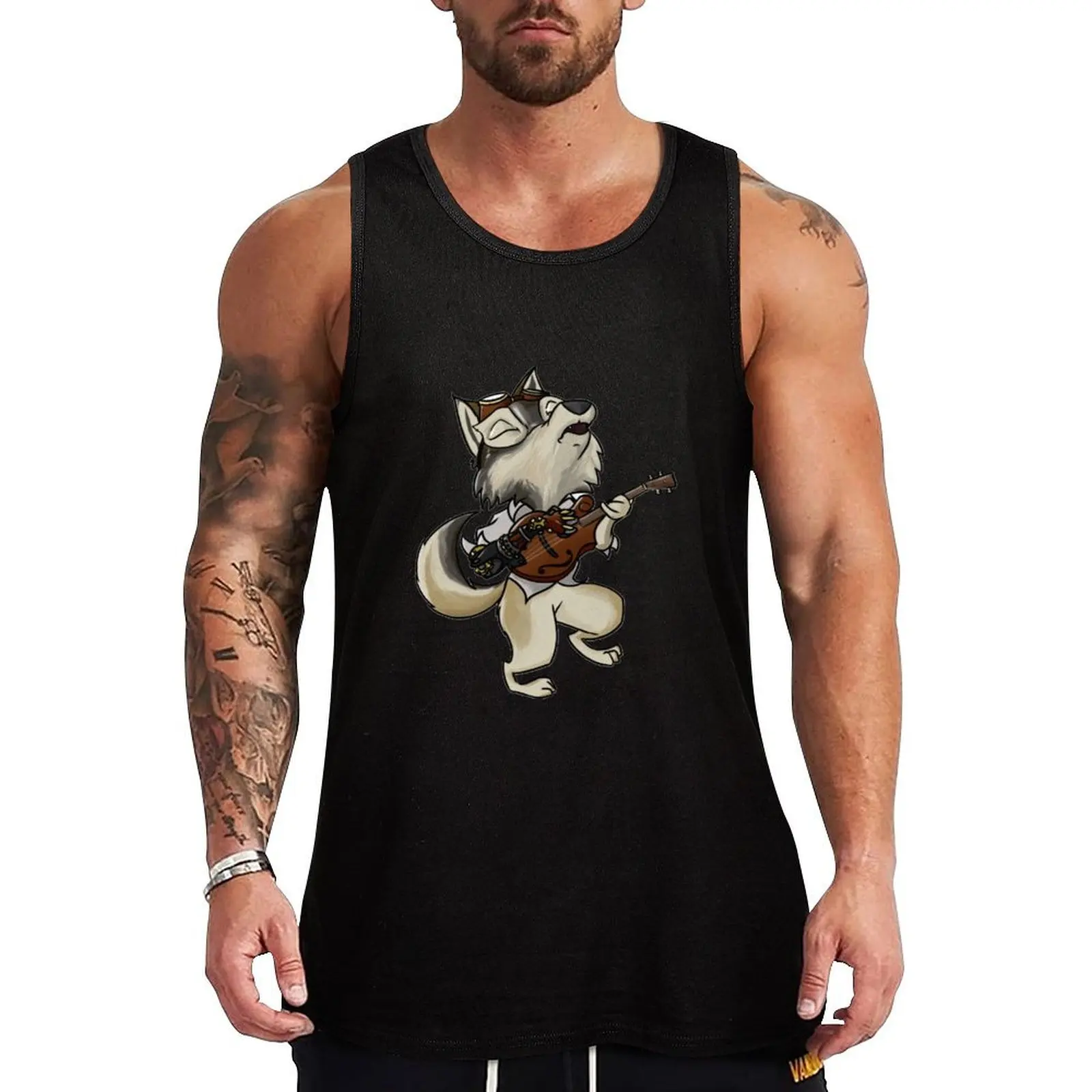 

Mandolin Fox Tank Top Body man Sports shirt man Sleeveless top Men's clothing brands