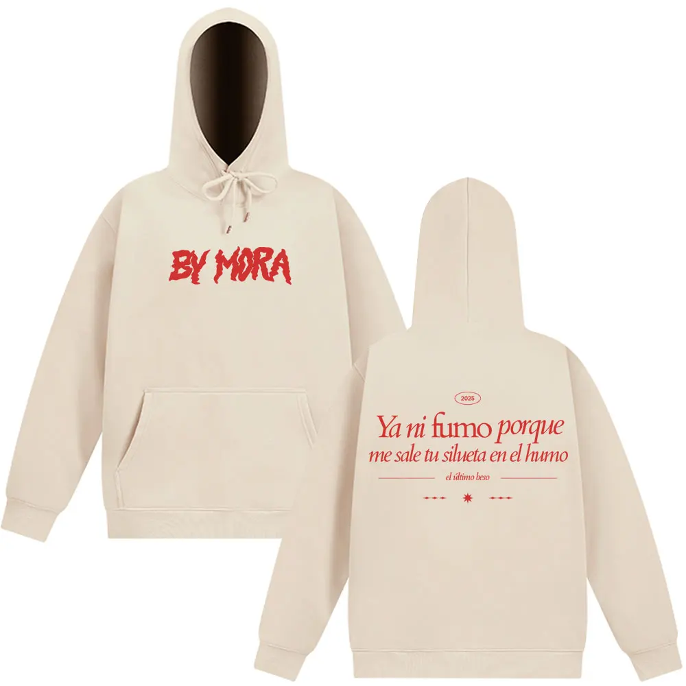 مغني الراب MORA EL ULTIMO BESO 2025 Merch الجرافيك هوديي الرجال النساء الهيب هوب البلوز طويلة الأكمام الصوف بلوزات خمر عادية #1