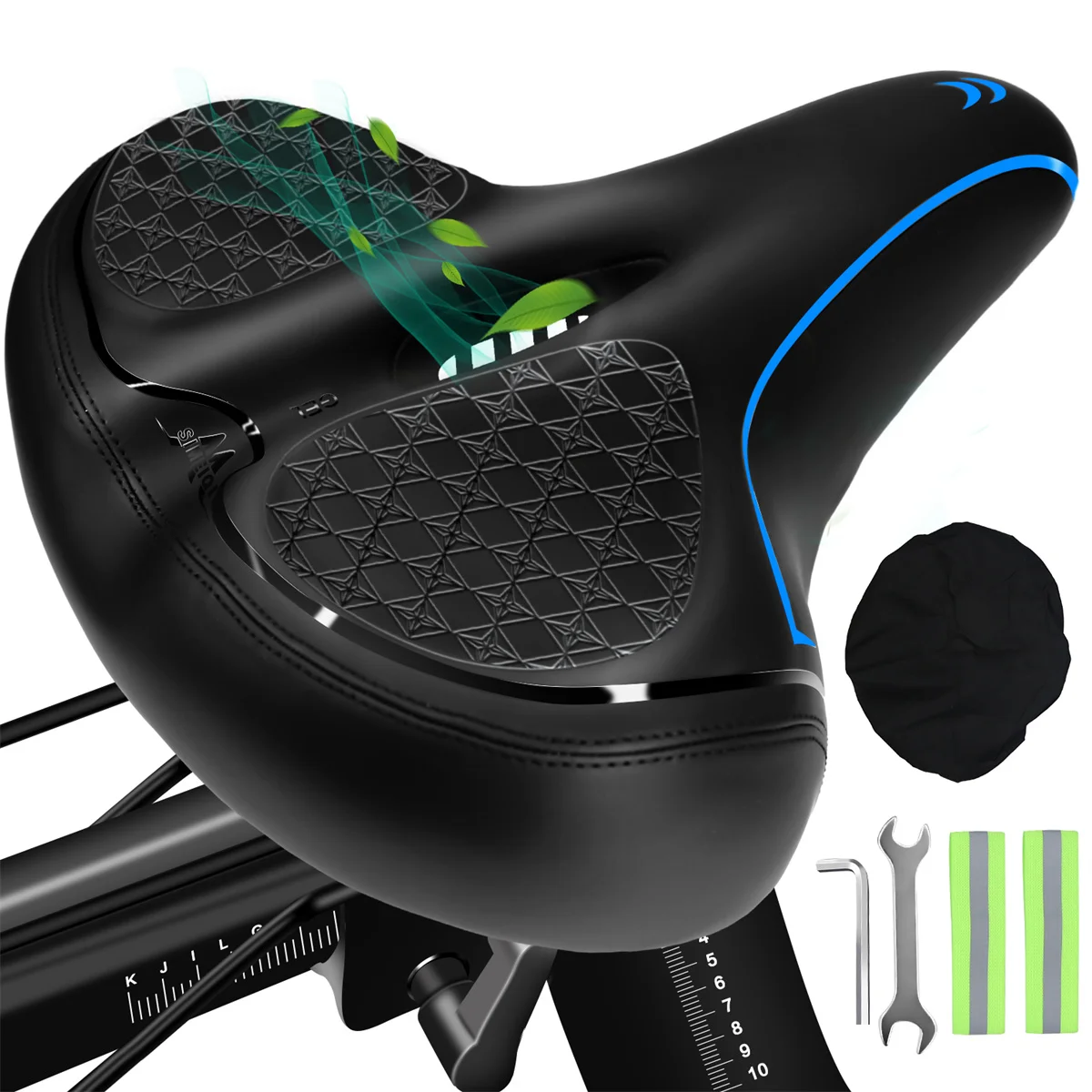 

Подушка сиденья велосипеда Удобное мягкое велосипедное седло для мужчин и женщин — эргономичное, дышащее, водонепроницаемое — подходит для MTB, дороги, спиннинга