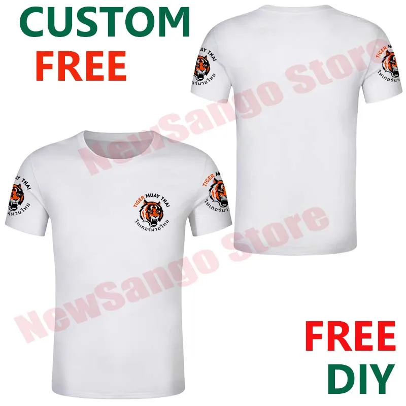 Tiger Muay Thai Mma Muay Thai boxe T Shirt Series colore bianco nero personalizza la tua maglietta nome personale su Tee