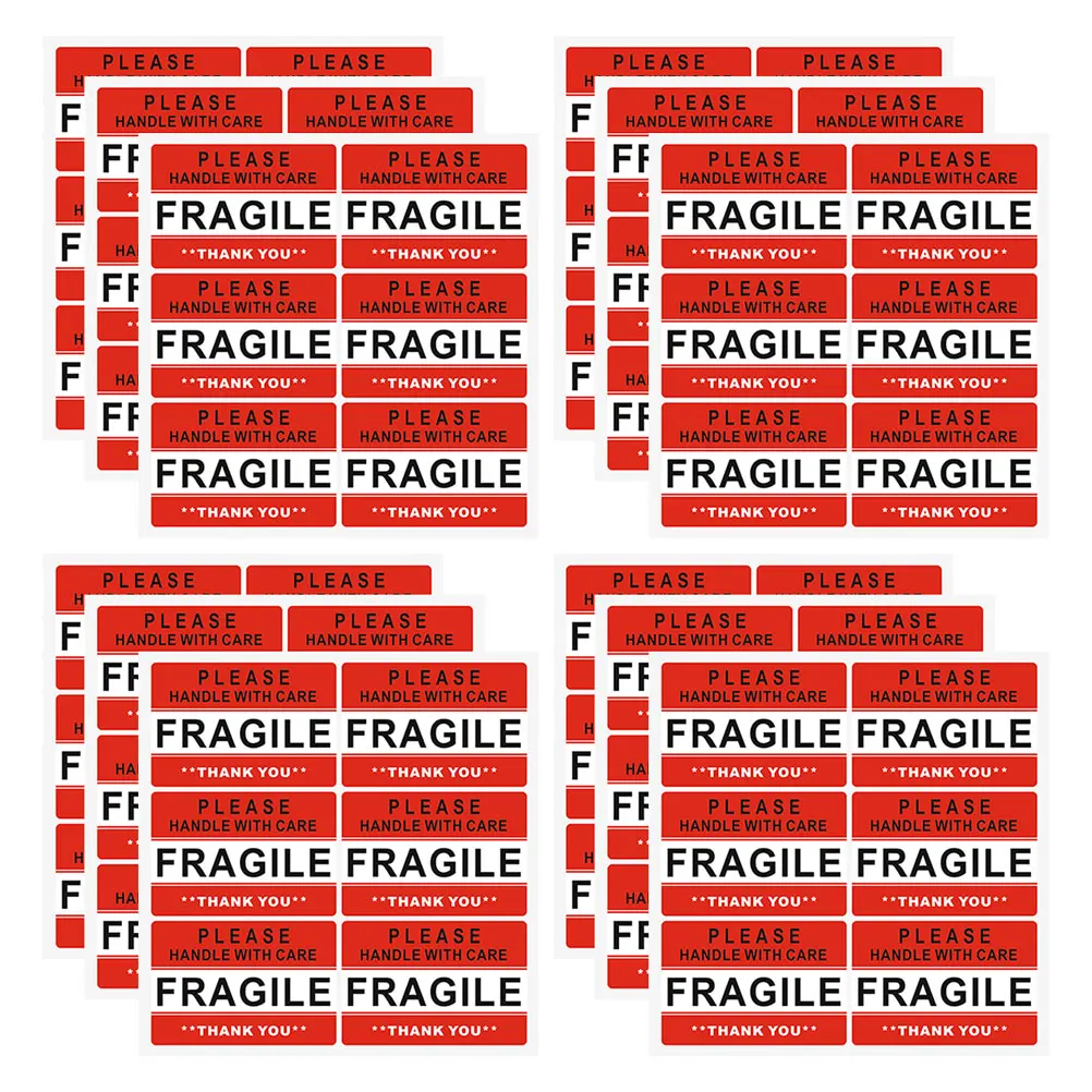 20 Sheets Fragile Warning Stickers Clear Adhesive Shipping Labels For Packaging Protection Fragile Items Glassware Electronics