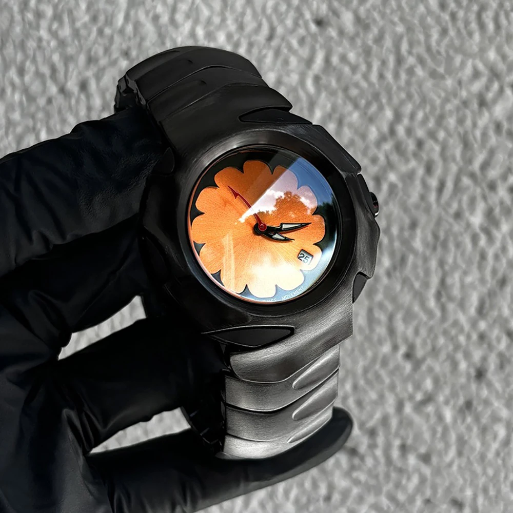 Rood quartz horloge heren Dpecial Blade Y2k ontwerp personaliseren hoge kwaliteit creatieve zwarte middeleeuwse oude stalen unieke heren AAA klok