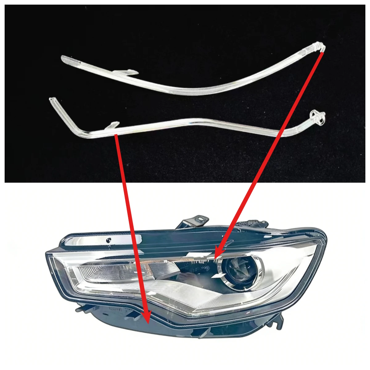 Para Audi A6 C7 2012-2015 Nova Placa Guia de Luz Diurna DRL em Tubo, Faixa de Farol DRL Xenon de Substituição, Acessórios Automotivos