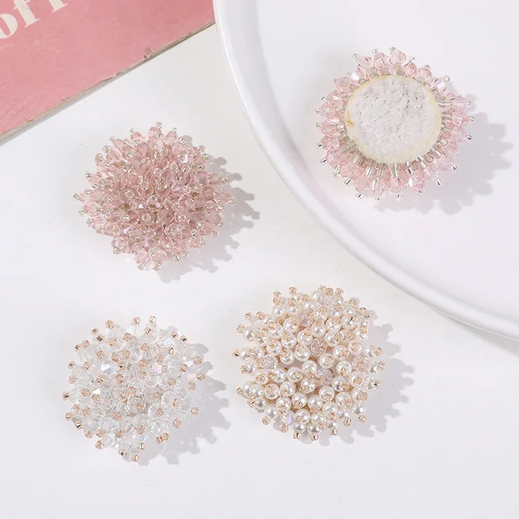 One Piece Handwoven Beaded Crystal Flower Shoe Charms for Jelly Clogs Minimalist Starry DIY Removable Buckle for Women