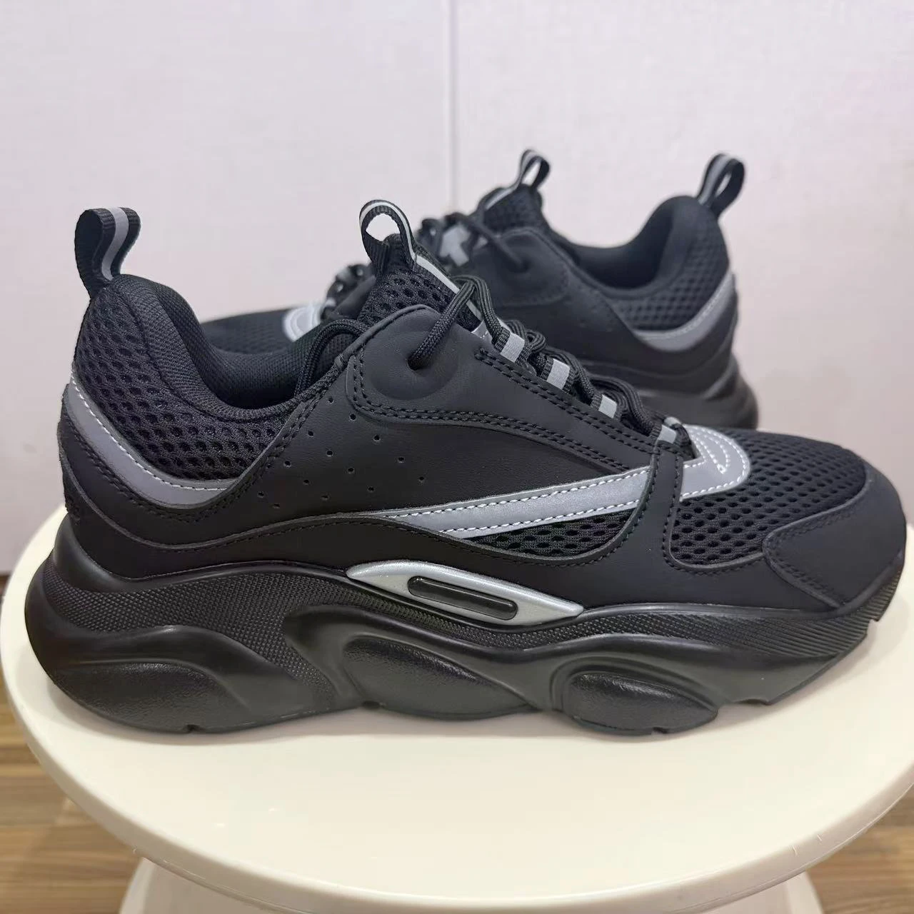Nuevos Zapatos Deportivos Casuales para Hombre B22, de Malla Elástica con Cordones, Suela Gruesa, Transpirables, para Correr y Caminar
