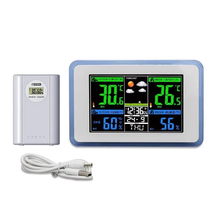 Hygrograph Color screen Weather station Weather forecast Barometric moon phase Sleep thermometer with backlight