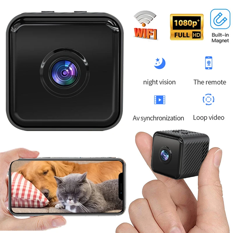 Mini Wifi Camera Wireless Cam Night Vision Camcorder Outdoor Sports Micro Camera Recording Device with Magnetic Suction Bracket