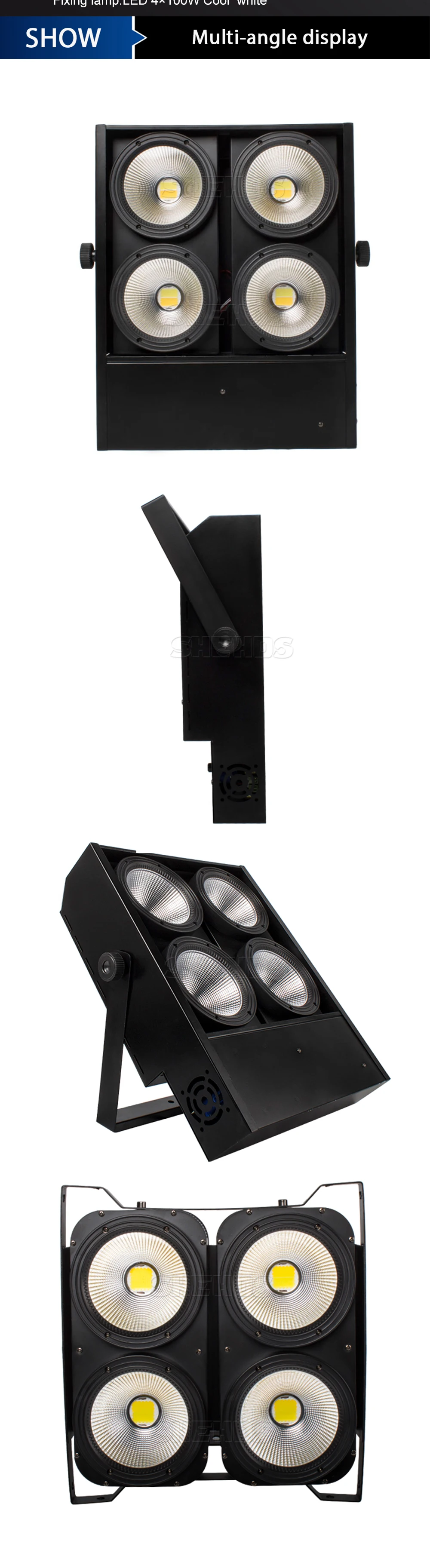 SHEHDS 4x100w Kühles Warmweiß COB Par 400w Blinder Publikum Licht Für DJ Disco Weihnachtsdekoration Waschen Strobe-Effekt – Detail 6