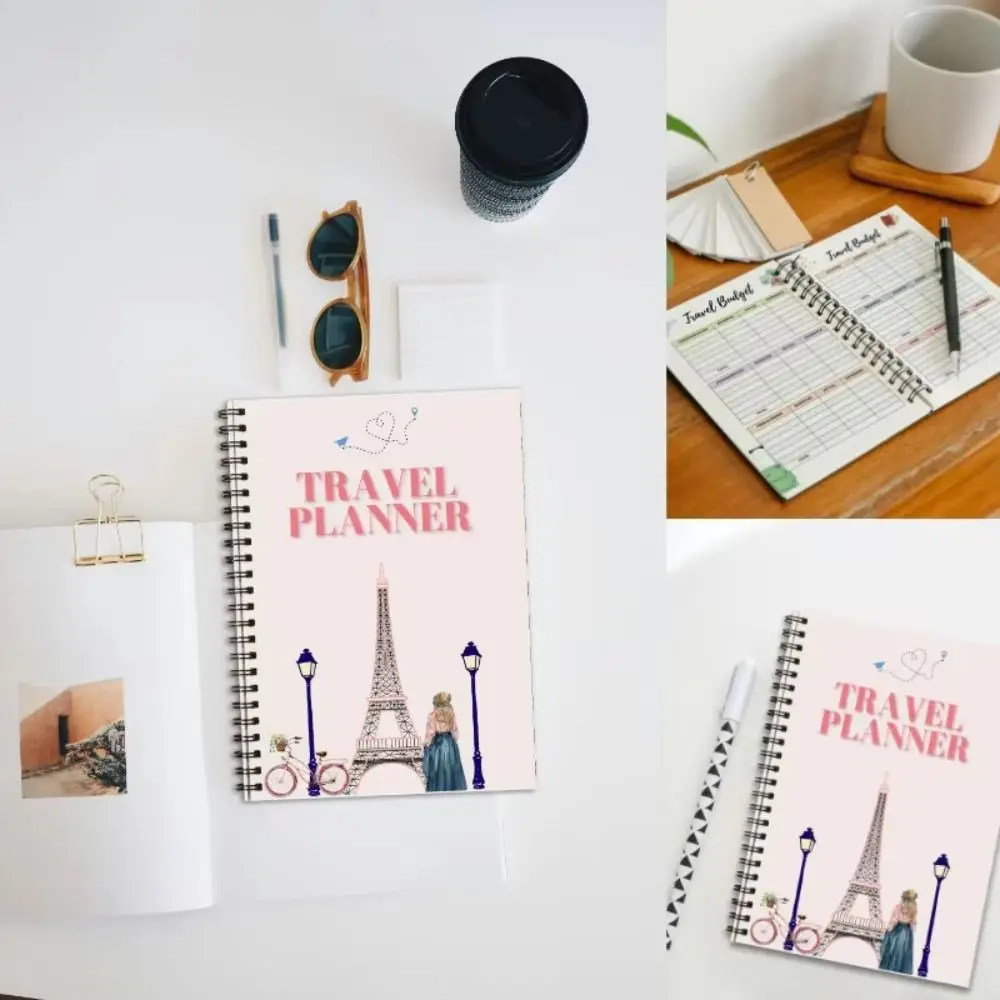 

Travelers Journals Travel Planner Notebook Student Stationary Professional Spiral-Bound Travel Planner Thick Paper Hardcover