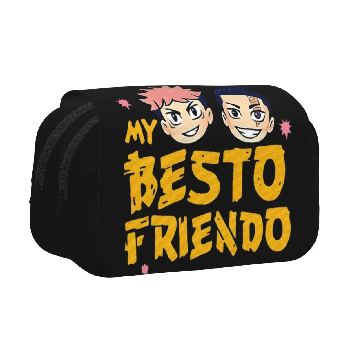 Double Clamshell Pen Case Jujutsus Kaisens Anime Pencil Pouch Pen Holder for Girls Boys Bag School Supplies Zipper Stationery