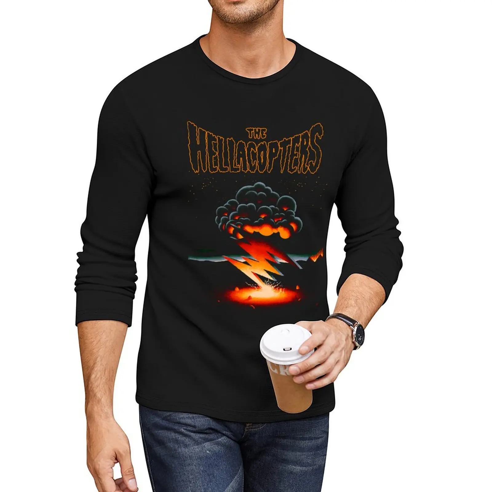 THE HELLACOPTERS Long T-Shirt Oversized t-shirt mens vintage t shirts