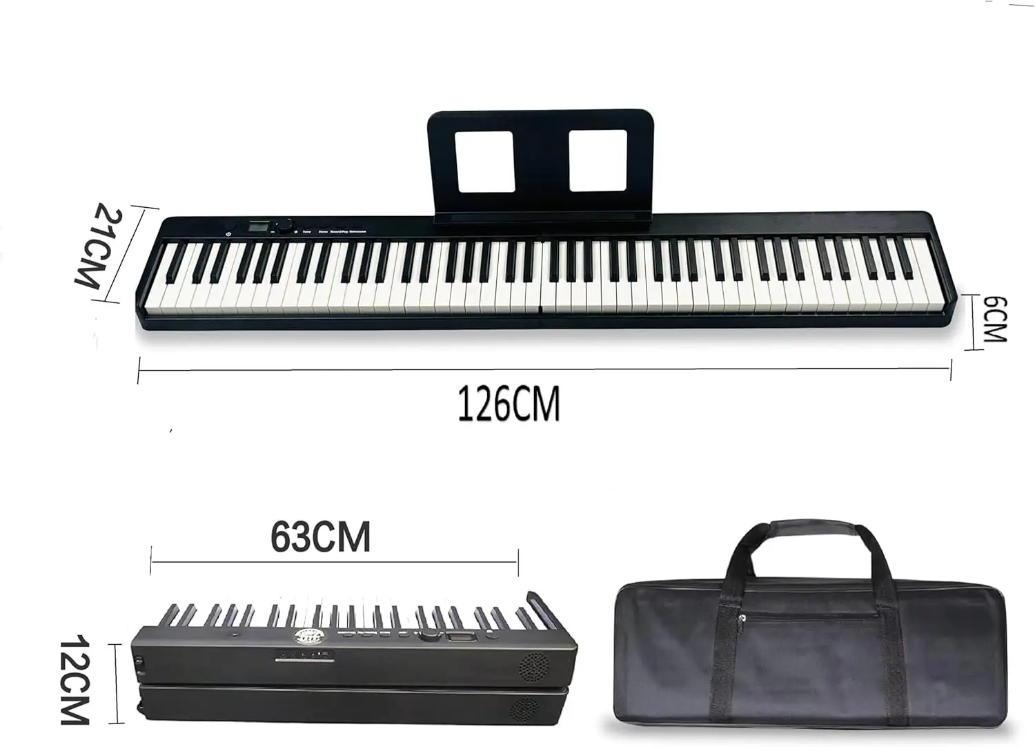 88‑Key Semi‑weighted Portable Foldable Digital Electronic Piano Multifunctional Musical Instrument For Home Practice