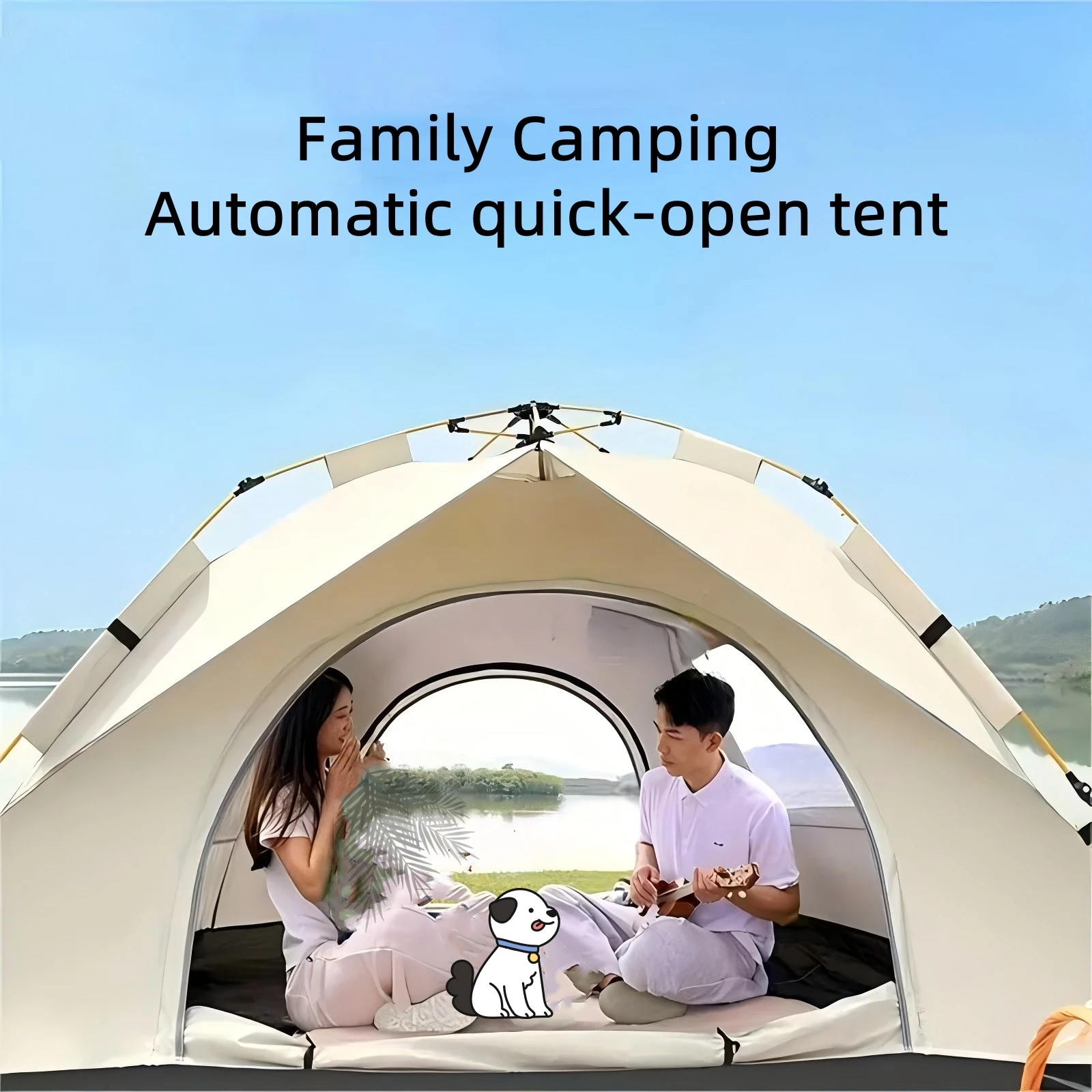 Fully Automatic Quick Opening Camping Tent, Dual Doors And Windows For Superior Ventilation, Waterproof Windproof Tent, Lightwei