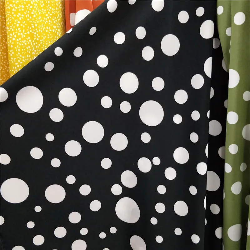 Dotted Chiffon Fabric Print Impervious Cloth Family Wear Dressing Shirt Trousers DIY Sewing Fabric