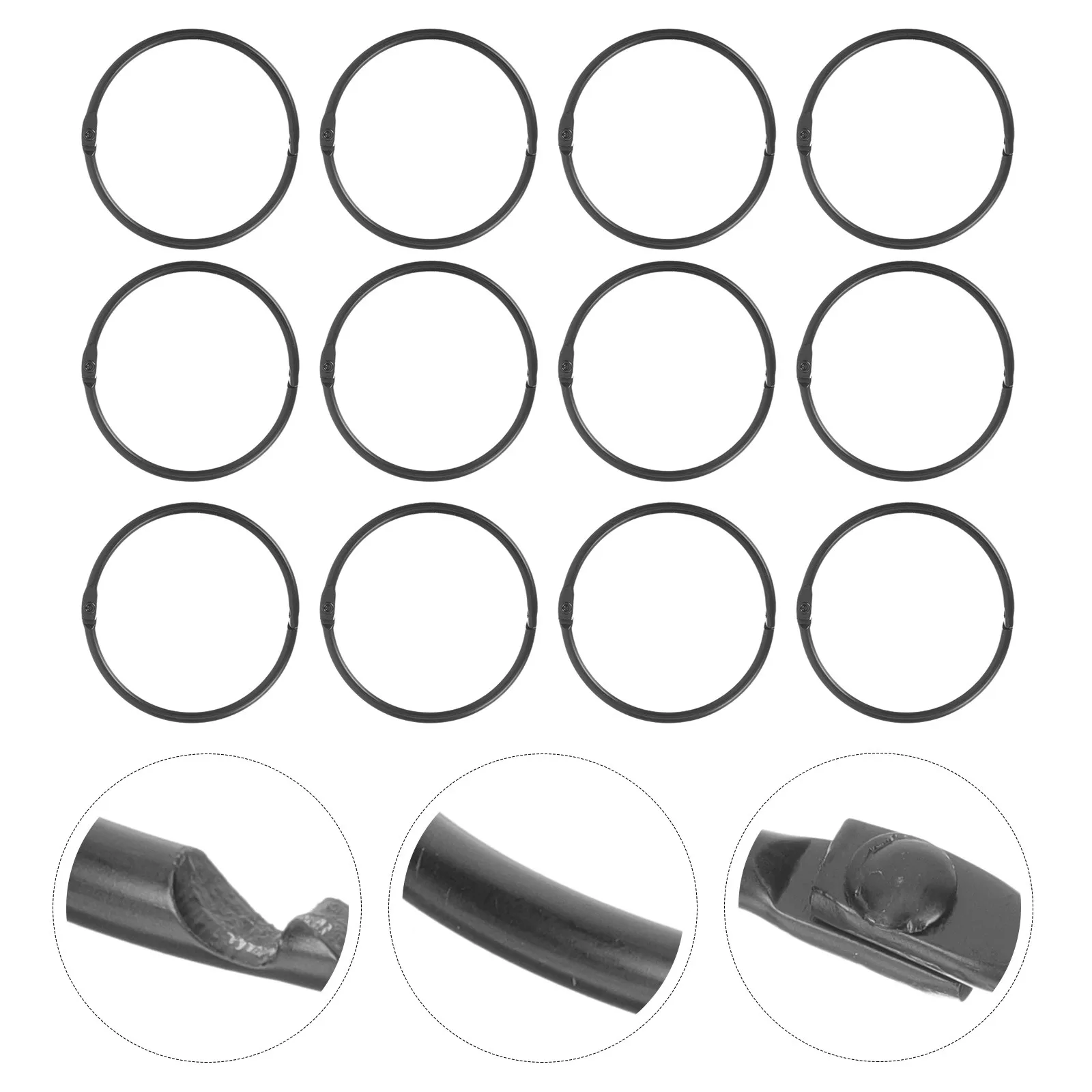 

30Pcs Iron Circular Curtain Rings Round Shower Curtain Hooks for Shower Liner Rods Window Curtains Decorative Bathroom