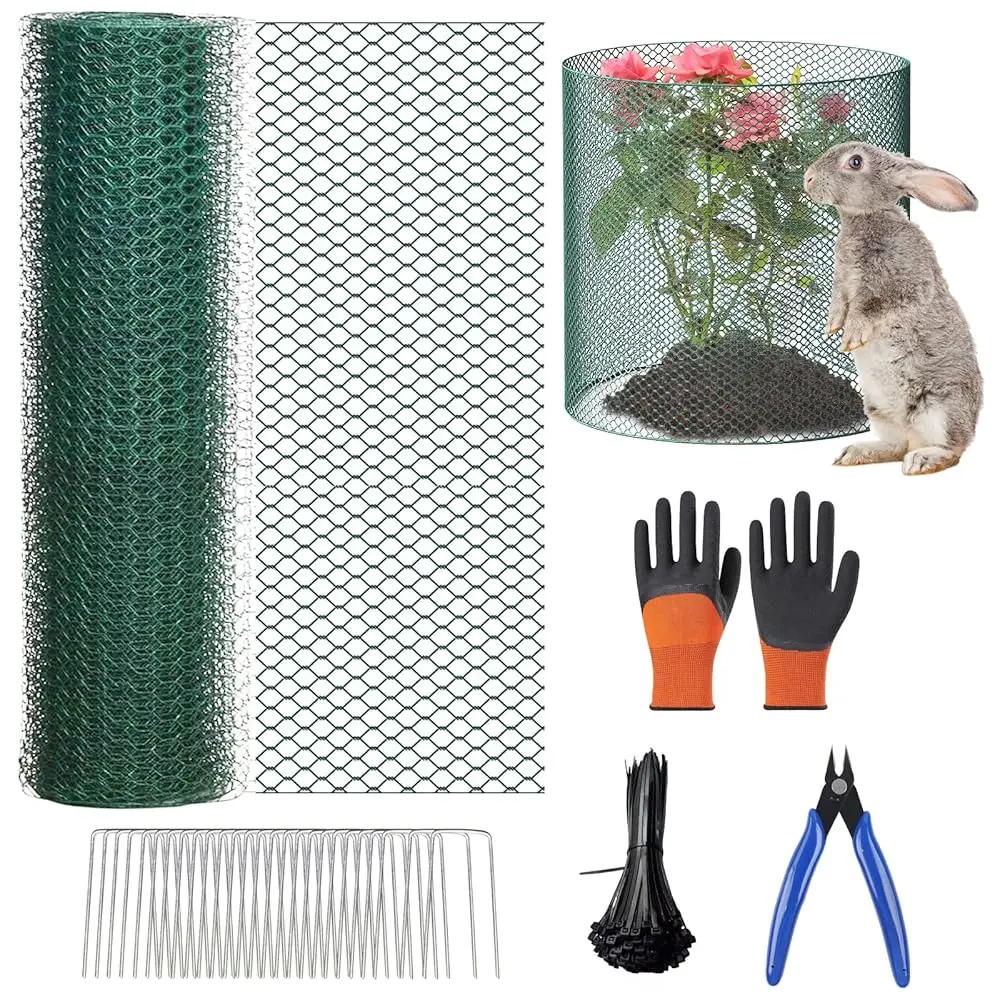 

32.8Ft x 16In Plant Cages for Outdoor Plants, Plant Covers from Animals, Garden Wire Plant Protector to Keep Animal Out, Chic
