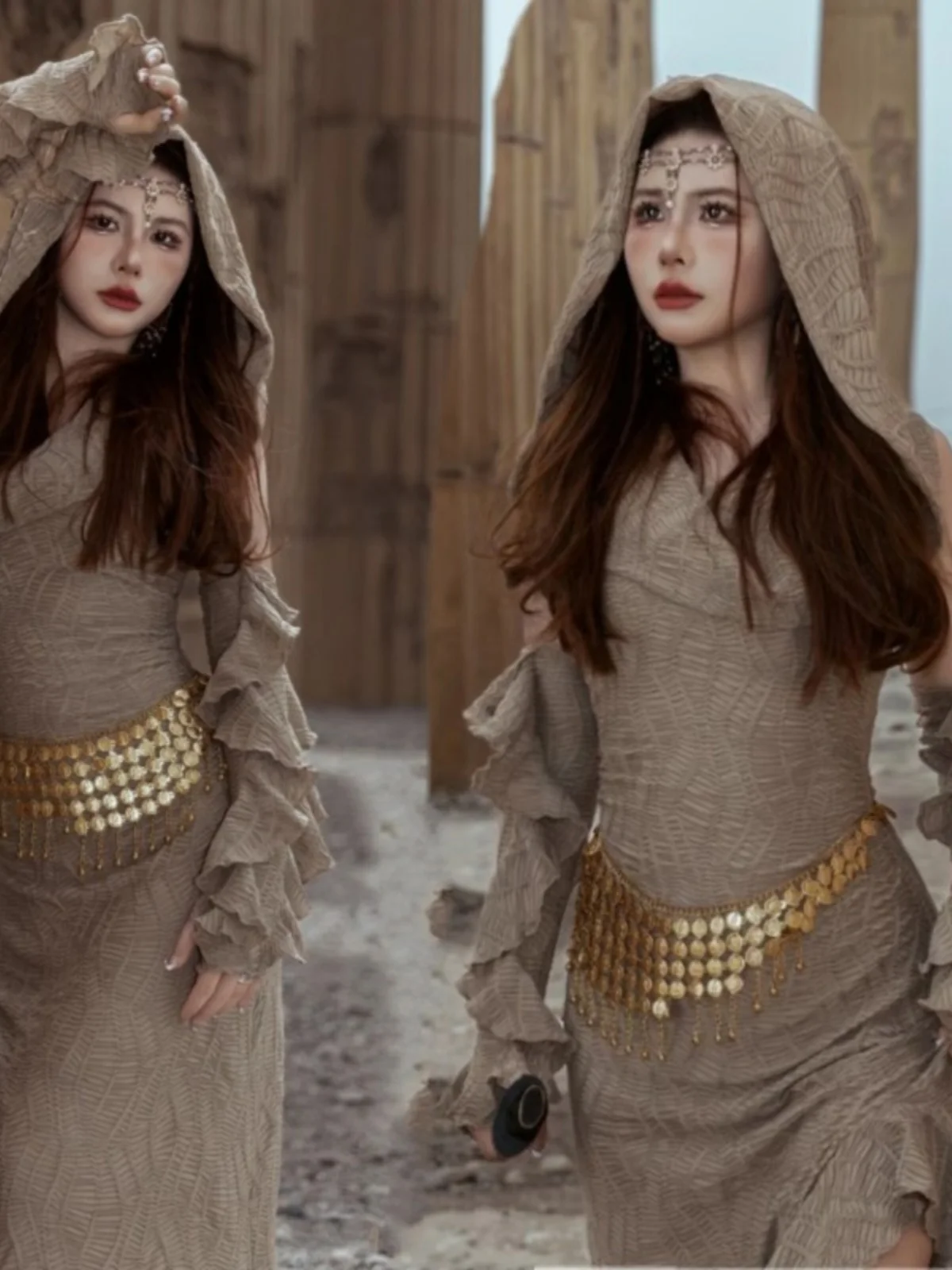 

Desert Princess Style Clothing Film Studio Photography Props Travel Photography Sand Dune Wasteland Theme Dress Women's Fashion