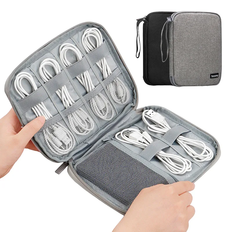 

Handheld Electronics Organizer Bag for Data Cable Protective Storage Bag Pouch Tech Accessories Organizer for USB Drives Mouse