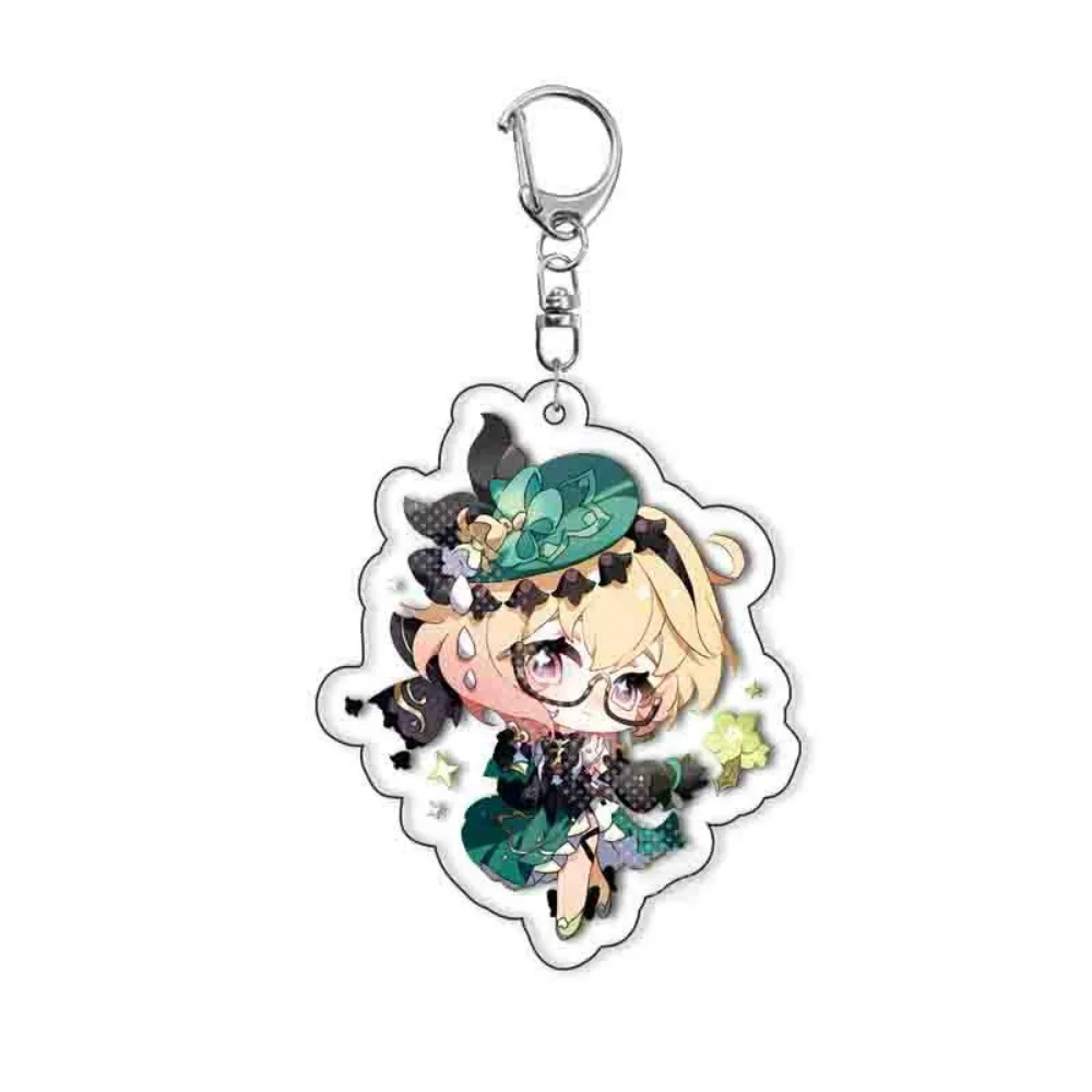 Game Genshin Impact Sethos Mualani Kachina Kinich Emilie Cosplay Keychain Bag Pendant Acrylic Key Chain Keyring Accessories Prop