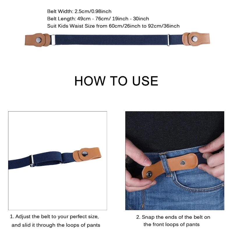 Kids Adjustable Elastic Jeans Belt Without Buckle