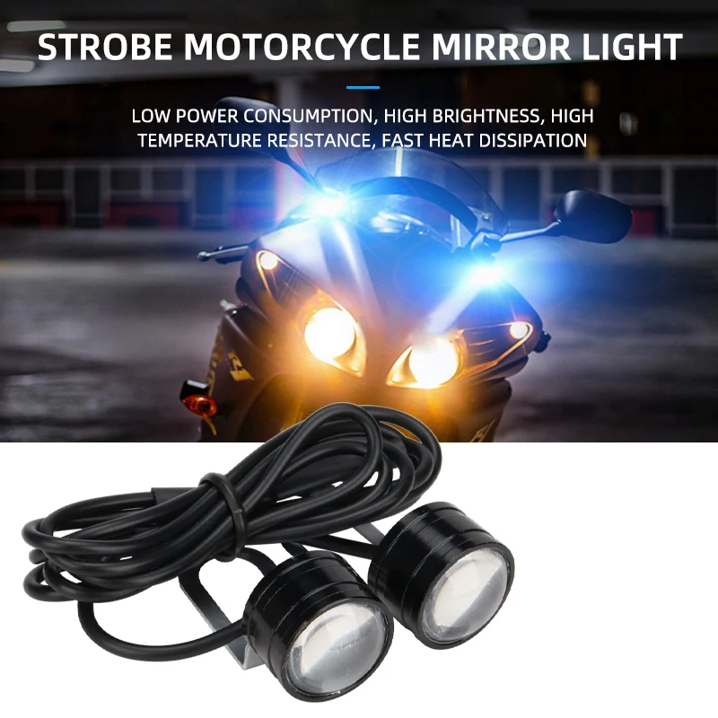 

1 пара мотоциклетных стробоскопов «Орлиный глаз», дневные ходовые огни, сверхъяркие противотуманные фары, аксессуары для мотоциклов