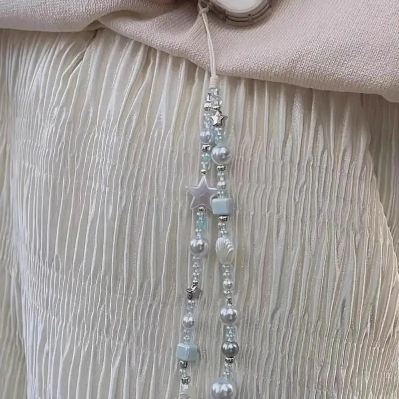 

652F Жемчужный ремешок Shell Star. Не токсичный универсальный летний пляж Partys аксессуар PVC Universal Lanyard