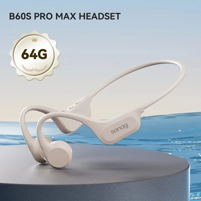 Sanag B60S Beengeleiding Oortelefoon IPX8 Zwemmen Bluetooth-hoofdtelefoon Draadloze headset 32GB/64GB MP3 met microfoon Oordopjes - afbeelding 1