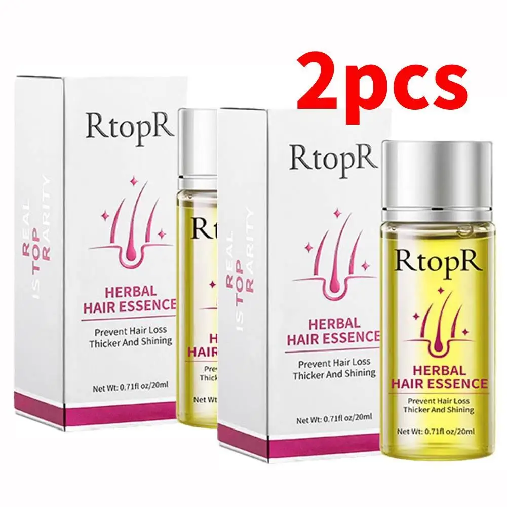 2pc Herbal Rebirth Growth Hair Thick Essence Prevent Hair Loss Promote Shining Scalp Repair Regrowth Nourish Essential Oil