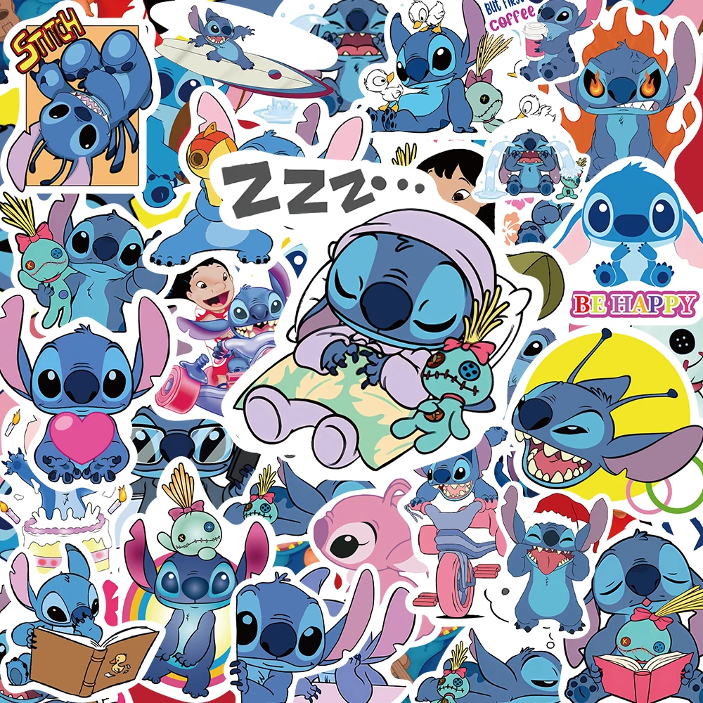 10/30/50/100pcs Kawaii Disney Anime Lilo & Stitch Stickers Cute Cartoon Graffiti Decals Phone Laptop Stationery Kids Sticker Toy