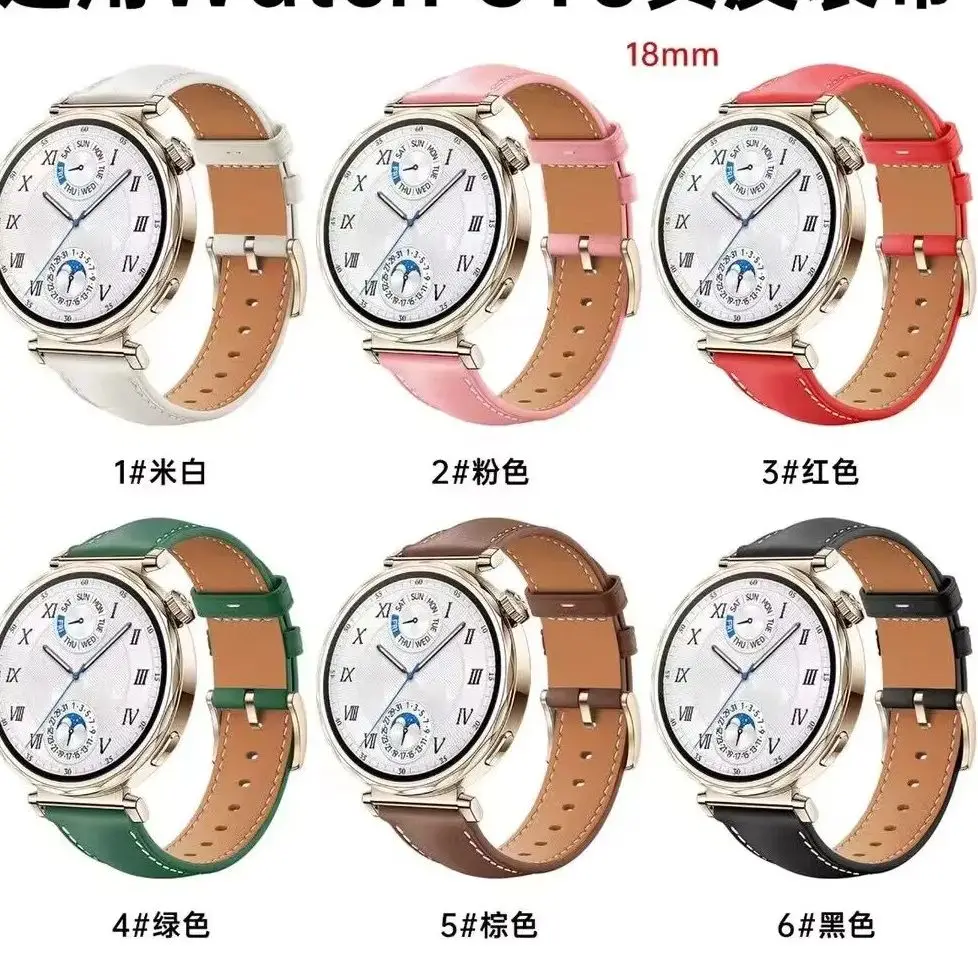 سوار ساعة من الجلد للنساء والفتيات ، ساعة ذكية ، ساعة بديلة لساعة (ساعة) ، ساعة (GT4) ، 18 ، 22 ، 41 ، 46 ، حزام ، GT5