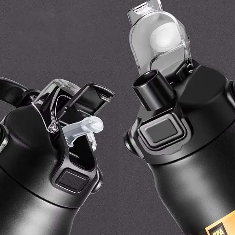 كوب مشروبات مزدوج محكم الغلق بسعة كبيرة من الفولاذ المقاوم للصدأ، وعاء عازل للإطارات الجليدية، أسود غير لامع، دلو للسفر في الهواء الطلق cu #2