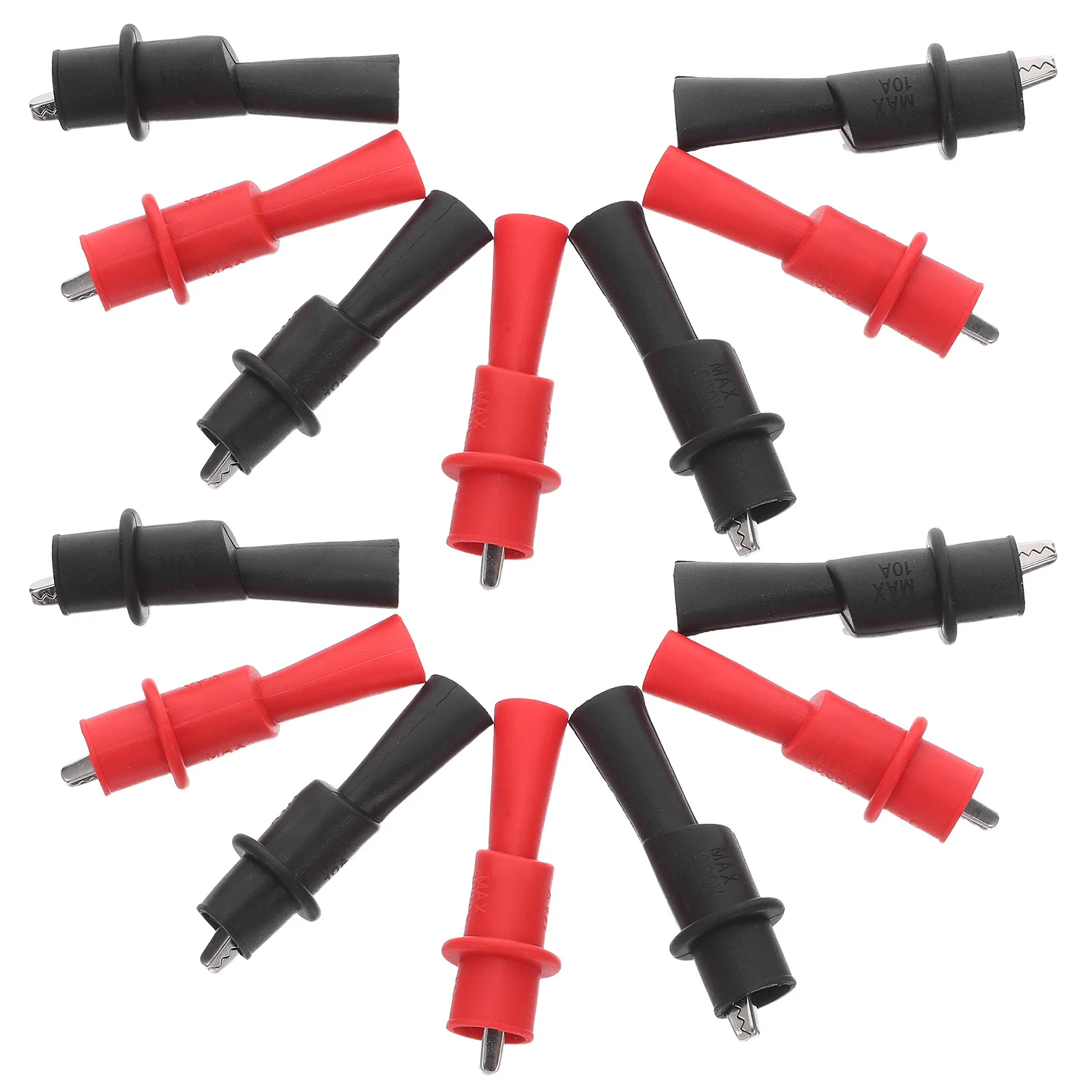 

32Pcs Electrical Testing Alligator Clips Push-on Insulated Crocodile Clamps Multimeter Accessories Test Leads Replacement