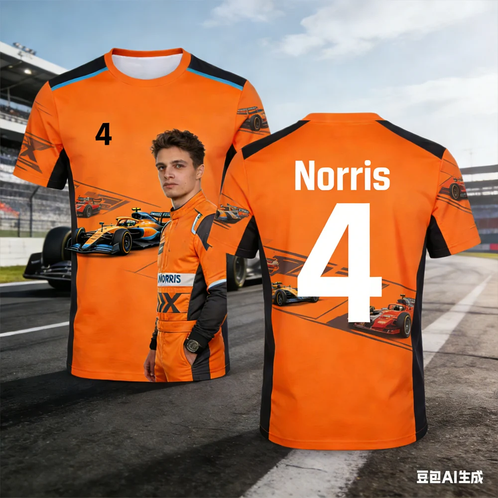 

Футболка с принтом гоночного автомобиля, созданная ИИ, Ландо Норрис №4, 2026, новый гоночный стиль, дышащая спортивная одежда для экстремальных видов спорта