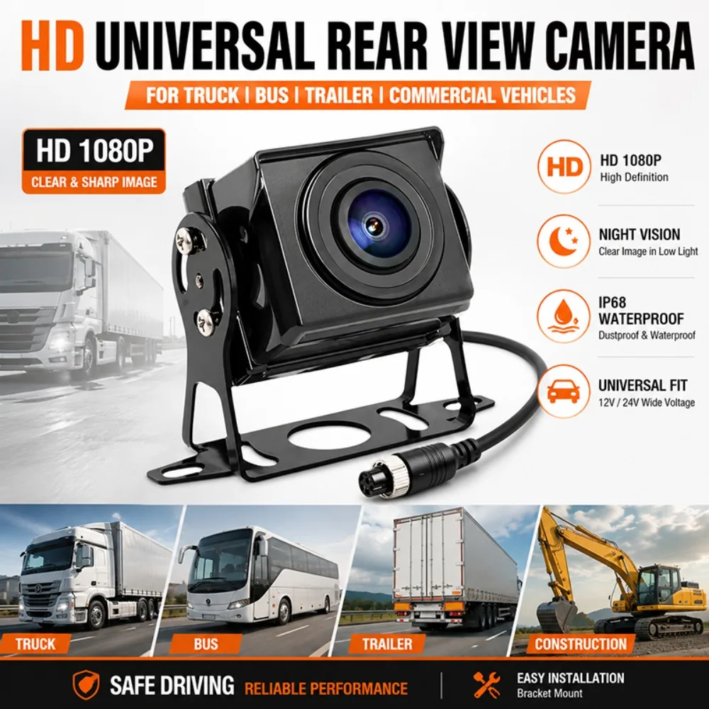 1080P AHD Rear View Backup Camera Wide Angle Lens Starlight Night Vision Cam Replacement for Pickup RV Truck DVR Camera System