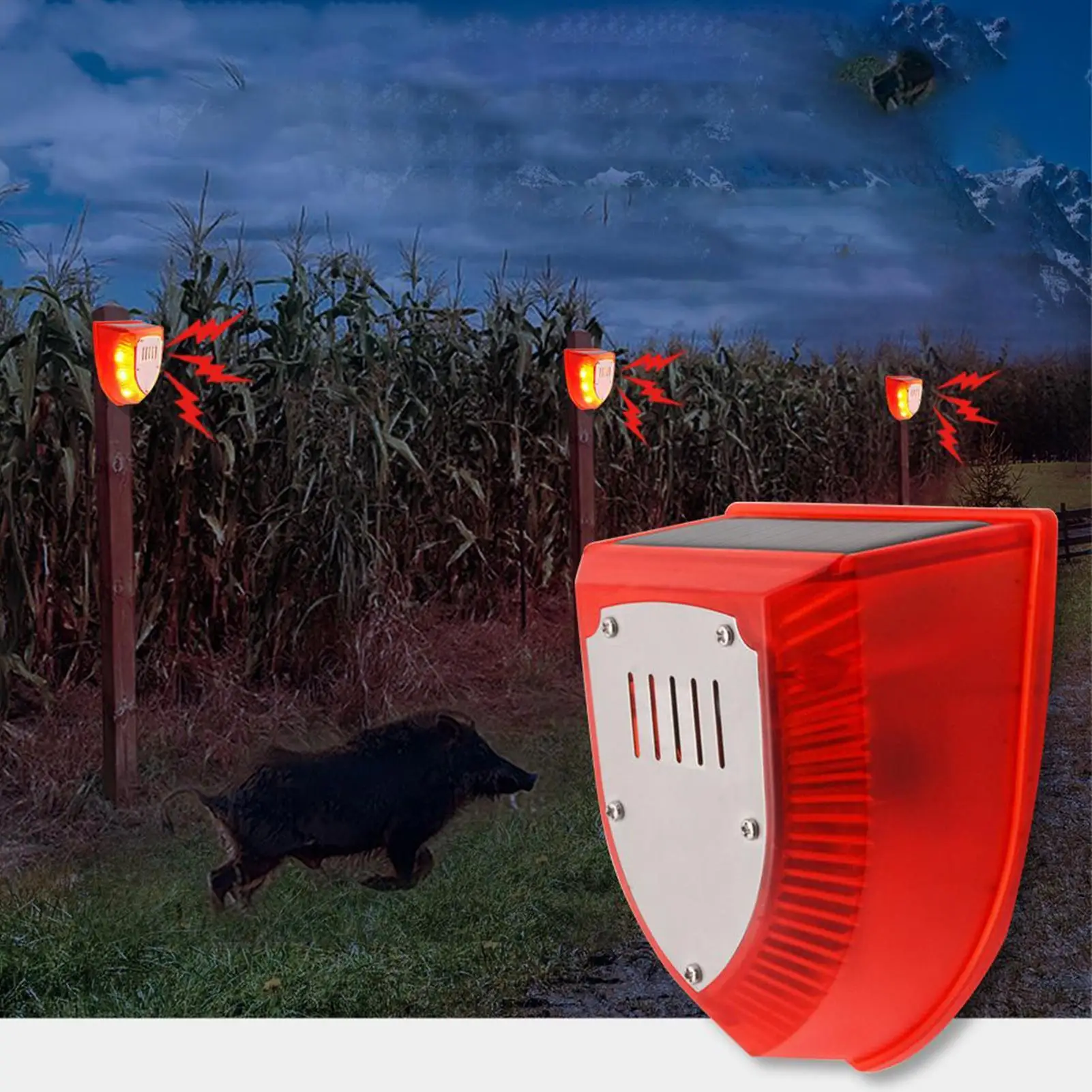 Alarma Solar con Sensor de movimiento para exteriores, dispositivo inteligente para despierto de ciervos, resistente a la intemperie, dispositivo de accionamiento con Sensor de movimiento Solar para patar de entrada