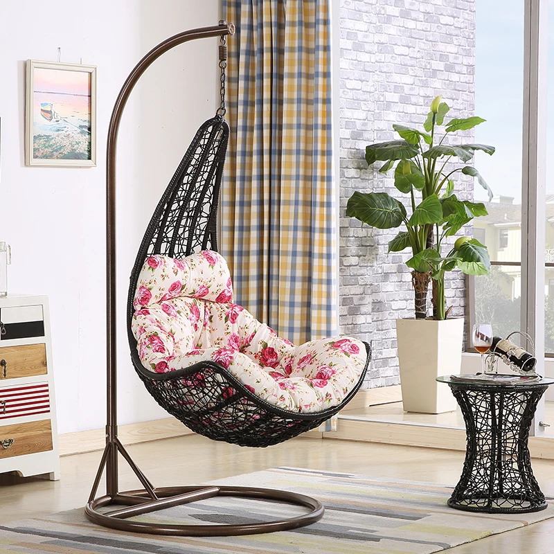 Best Loading Quantity 360 Sets Rattan Egg Chair Macrame Baby Swing with Big Size Cushion Indoor Swing