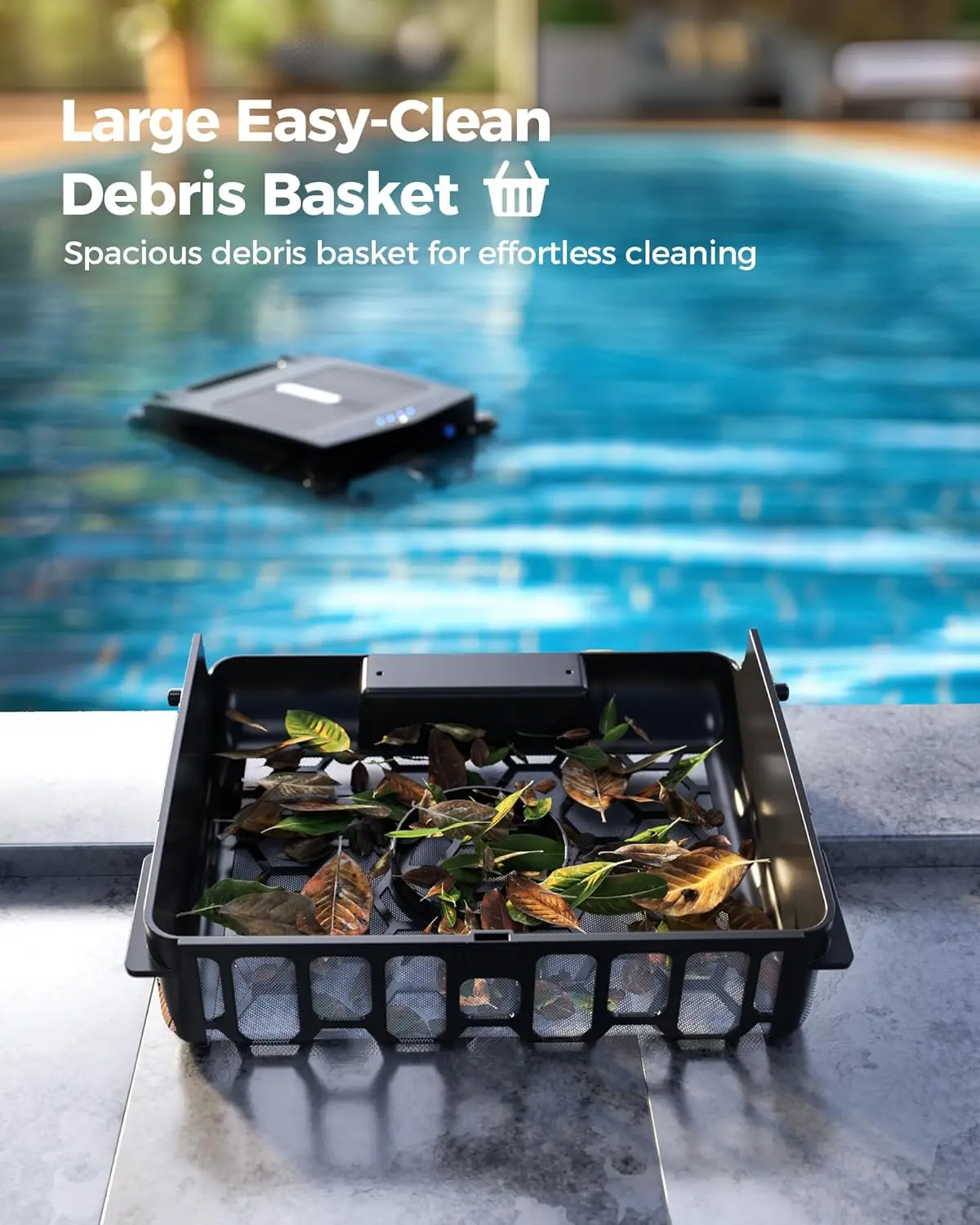 Piscina solar automática Skimmer Robot Cleaner, Net, Skimmer com cesta