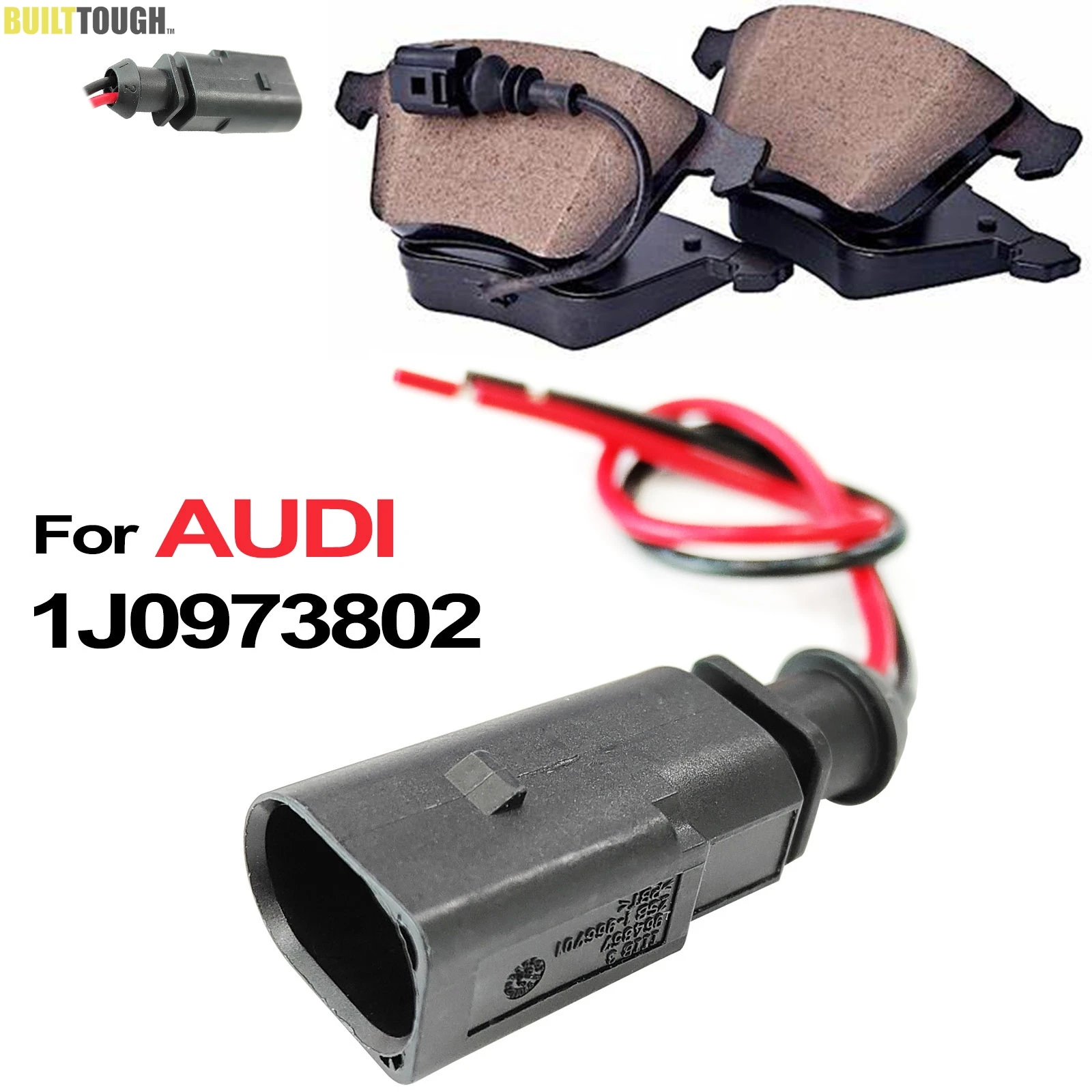 For AUDI A1 A2 A3 A4 A5 A6 A7 A8 S3 S4 S5 S6 S8 Q2 Q3 Q5 Q7 R8 RS3 RS4 Brake Pad Wear Connector Plug Prewired 1J0973802