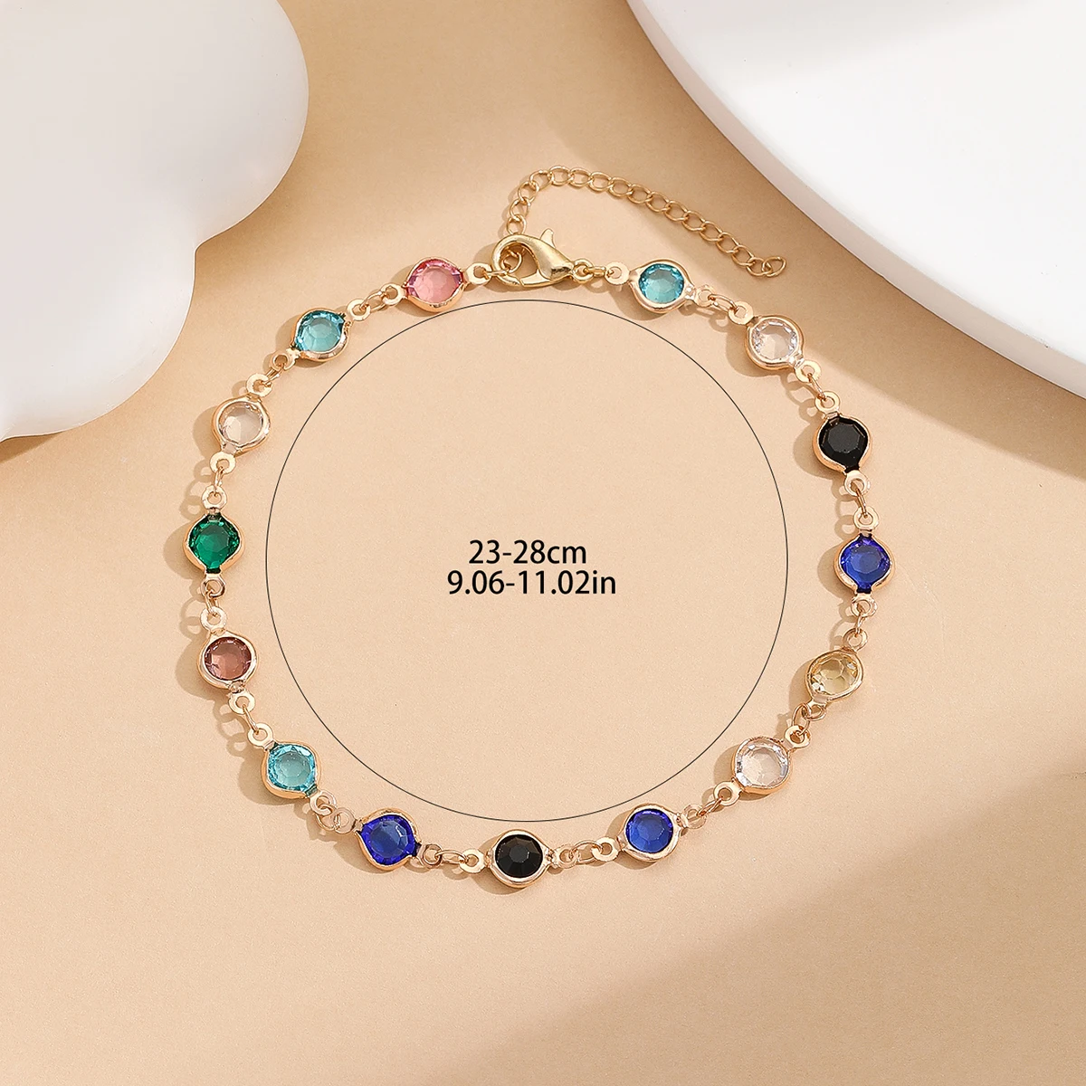 CHENGXUN Bohemian Stained Glass Ankle Chain Valentine's Day Gift Birthday Party Anniversary Jewelry Gift for Women Girls