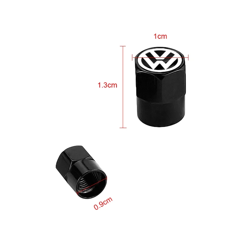 Car Wheel Tire Valve Caps Tyre Rim Stem Covers Airdust Waterproof For Volkswagen Touran Golf-4 5 6 7 Passat Polo MK4 Bora Altea