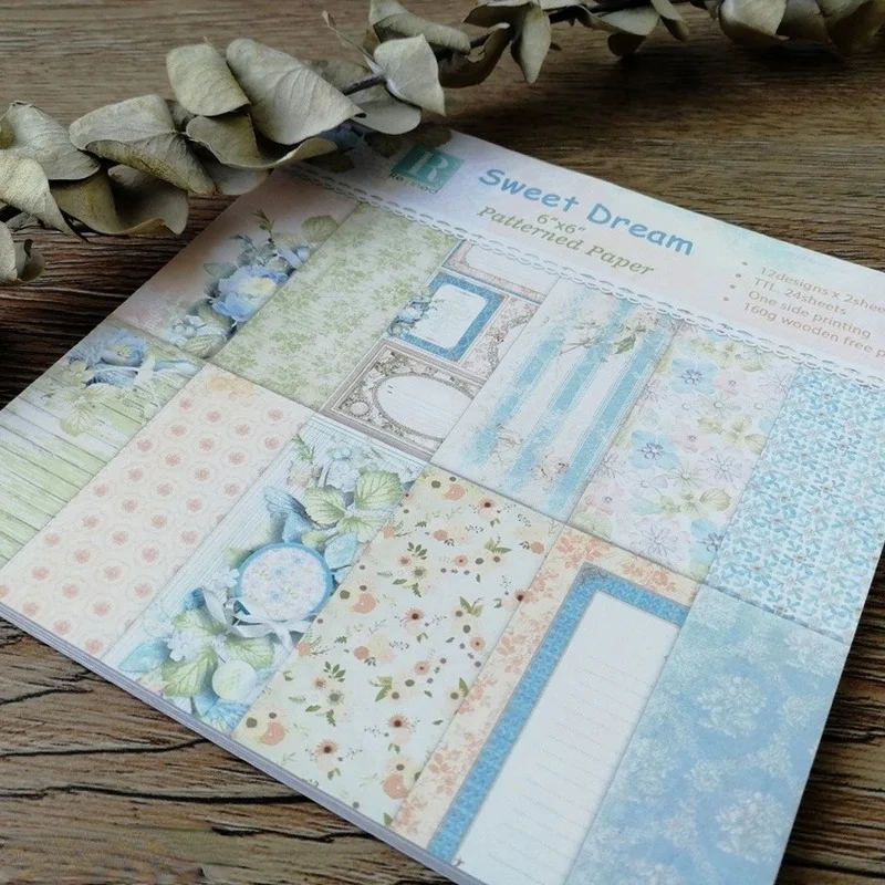 Słodki sen wzorzysty papierowy Scrapbooking ręcznie robiony podkładka w tle nadruk boczny